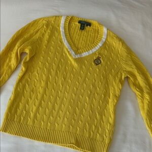 Polo Ralph Lauren Yellow V-Neck Sweater S